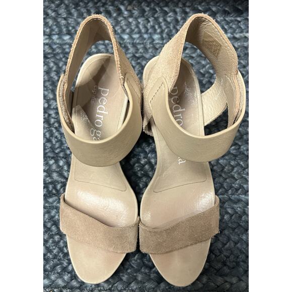 Pedro Garcia Willa Suede Sandals Chunky Heels Size 37.5 - Picture 3 of 6